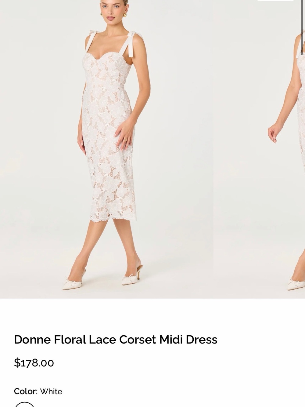 ASTR Donne Floral Lace Corset Midi Dress